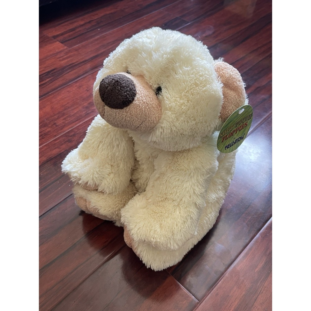 Kelly Toy Floppies Bear Plush Stuffed Animal White Soft Touch 2000 BRAND NEW